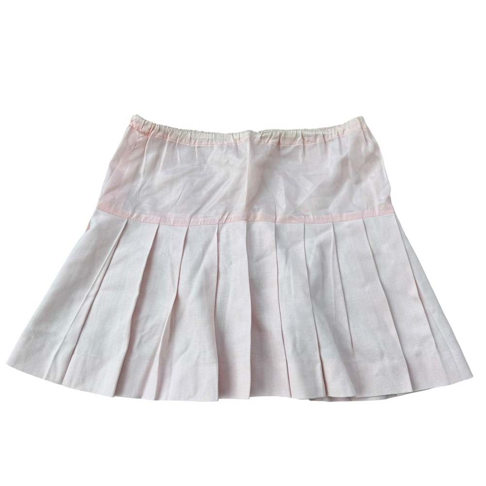 Vintage 60s 70s Pleated Tennis Mini Skirt Mod Pastel Baby Pink 16x17.5 medium